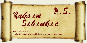 Maksim Sibinkić vizit kartica